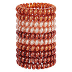 JessLab Spiral Hair Ties for Women, 10-Pack Traceless No-Damage Ponytail Holders, Coils Hair Bands for Girls, Assorted Colors