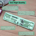 7 Pcs Manicure Set Stainless Steel Nail Clippers Kit, Nail Care Beauty Tools Set Christmas Stocking Stuffers, Christmas Gifts for Men and Women Travel Grooming Kit With Zipper Leather Case