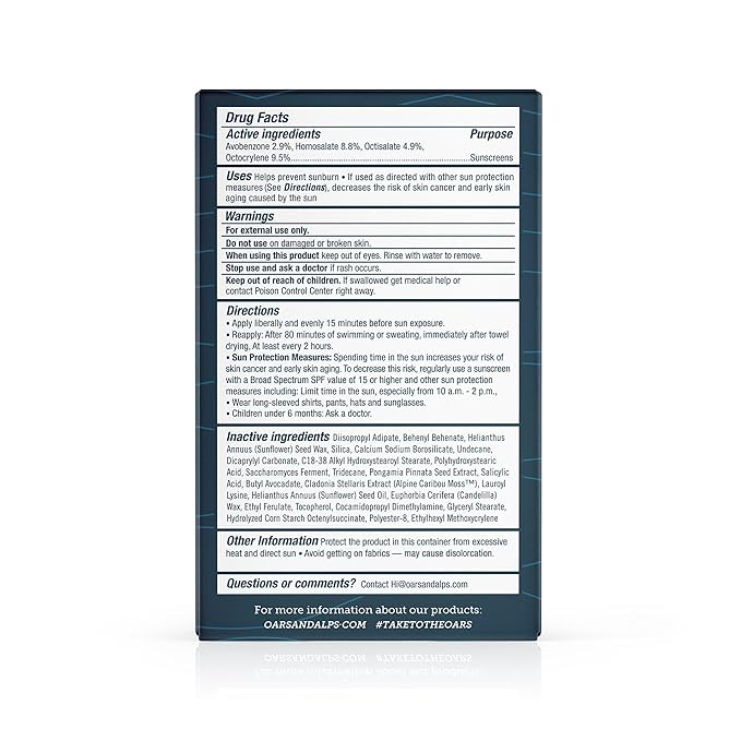 Oars + Alps Matte Face Sunscreen Stick, SPF 50 Travel Sunscreen Roll On for Face & Body, Fragrance Free, Water & Sweat Resistant Sunblock, All Skin Types, Dermatologist Tested, Moisturizing