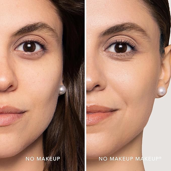 No Makeup Makeup Long-Lasting Lightweight Foundation & Brush Duo | Cruelty-Free, Fragrance-Free, Buildable, Transfer-Proof Makeup (Light Medium)