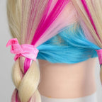 MEEDEE 100 Pack Hot Pink Elastic Hair Accessories - No Crease Soft Knotted Ponytail Holders, Ouchless for Yoga/Workout, No Damage Elastic Bracelets