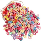 500 PCS Multicolor Cotton Hair Ties, Small Seamless Kids Hair Ties – Soft No-Crease Baby Hair Elastics for Girls, Kids & Toddlers, Gentle Ponytail Holders for Thin & Thick Hair. (multicolour)