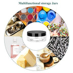 2oz Plastic Jars with Lids 36PCS Small Cosmetic Slime Containers Clear Travel Round Jars Empty Sample Containers Leak Proof Pot Jars with Black Lids for Lotion and Cream Acrylic Powder