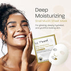 La Fresh Deep Moisturizing Snail Mucin Sheet Mask, Glow, and Hydration Face Mask with Snail Mucin Essence, 10 Count
