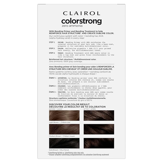 Clairol ColorStrong Permanent Zero Ammonia Hair Dye, 4.0 Dark Brown - Barcelona Hair Color, Pack of 1