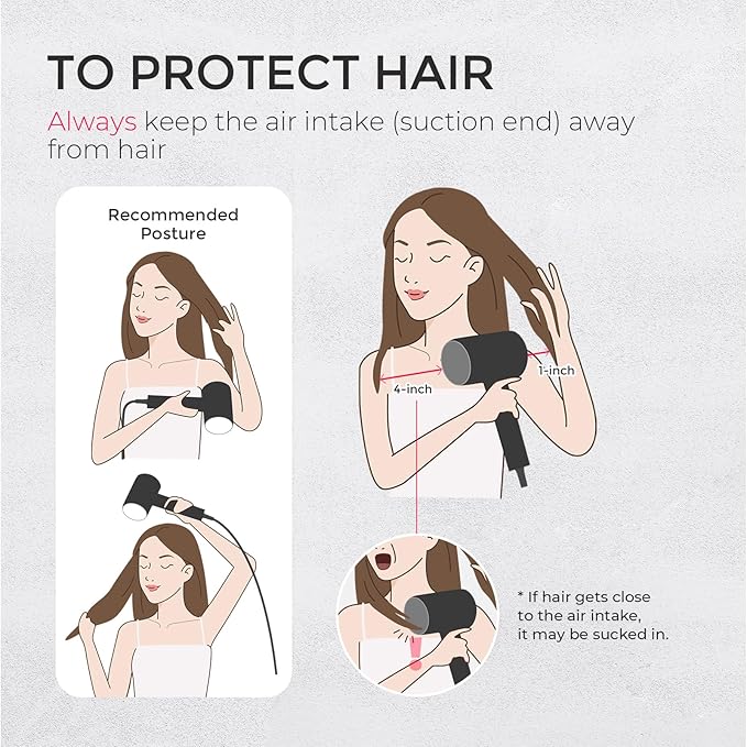 TYMO Diffuser Hair Dryer Blow Dryer - 300 Million Ionic Hairdryer with Diffuser & Comb Attachment for Curly Hair, Professional Blowdryer for Women, Cool Air Button, Small Travel Lightweight, Black