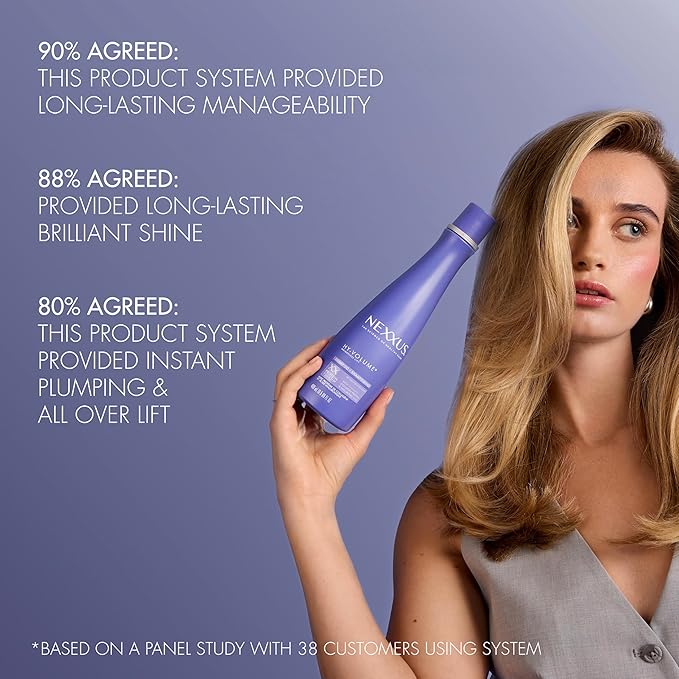 Nexxus Hy-Volume Weightless Lift Shampoo For Flat & Limp Hair Protein Fusion with Collagen Protein & Hyaluronic Acid for 48 Hours of Volume 13.5 Fl Oz