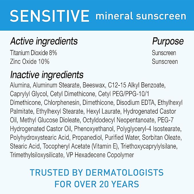 BLUE LIZARD Mineral Sunscreen, SPF 50+, Tube, Zinc Oxide | Water Resistant | Fragrance Free | For Sensitive Skin | 5 Fl Oz Pack of 2