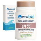 Tinted Zinc Oxide Sport Sunscreen Stick SPF 30, 3.7oz by Waxhead - 25% Non-Nano Zinc Oxide, 4 Food-Grade Ingredients, Sweat & Water Performance, Reef-Safe Mineral Face Stick for Kids & Sensitive Skin
