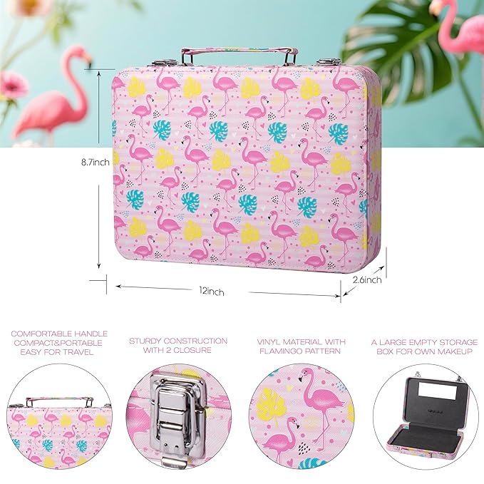 Hot Sugar Makeup Kit for Teenager Girls 10-12, All in One Beginner Makeup Kit for Women Full Kit, Teen Cosmetic Gift Set for Birthday Christmas (Flamingo)