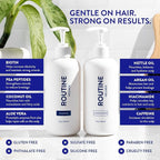 Routine Wellness Anti-Thinning Shampoo and Conditioner Set for Thinning Hair - Biotin DHT Blocker Women & Men - Color Safe Shampoo for Hair Loss & Healthier Hair - Cucumber (Pack of 2)