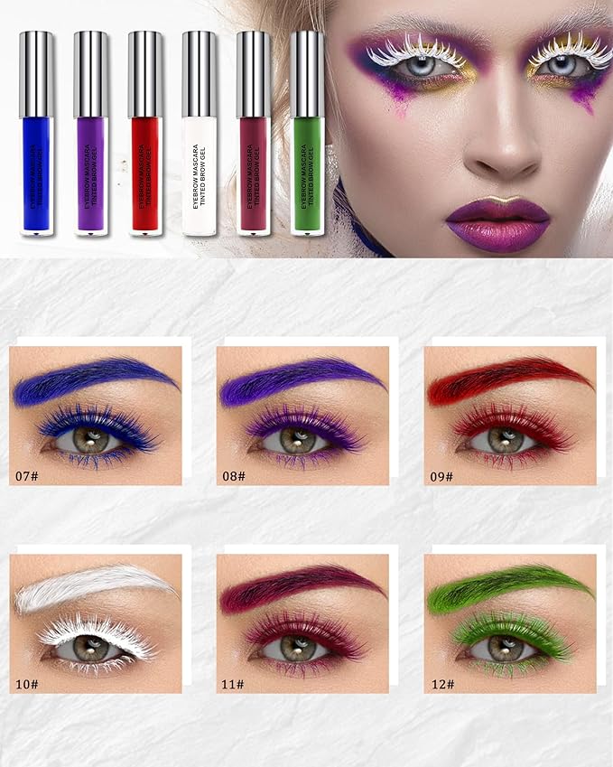 Tinted Eyebrow Gel Mascara- 1Pcs Long Lasting Waterproof Burgundy Tinting Eye Brow Glue Colored Mascara, Dark Red Brow Filler Curling rimel de pestañas, Christmas Eye Makeup Gift for Women Girl-#11