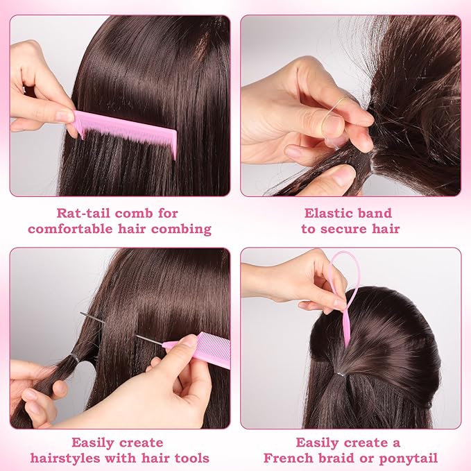 Clear Rubber Bands with 7 Hair Styling Tools, 1500 Pcs Elastic Ties Small Rubber Bands Baby Toddler Hair Ties for Girls Christmas Gifts