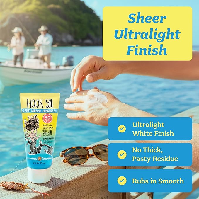 Hawaii Reef Compliant, Non-Nano Mineral Sunscreen 3oz Travel Size, (2) Pack 6oz Total, UVA/UVB Protection, Octinoxate-Oxybenzone Free, No Fragrance, PABA-Paraben free, Made in USA
