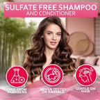 Rice Water Shampoo and Conditioner Set - Sulfate Free for Thin and Fine Hair - Fuller, Thickening Formula for Women and Men - With Strengthening Saw Palmetto - Anti Thinning, Volumizing for Thick Hair