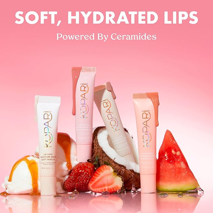 Kopari Lip Love Moisture Balm in Nude Beige SPF 30 - Mineral Zinc Oxide Tinted Lip Sunscreen, Ceramide Barrier-Boosting Hydration, Clean Vegan, 0.35 oz