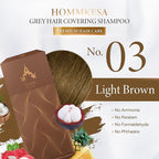 Grey Hair Covering Shampoo (6 Packet) – Premium 3-in-1 Hair Dye Shampoo For Grey Hair (Light Brown)