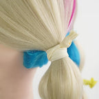 MEEDEE 100 Pack Pastel Rainbow Elastic Hair Accessories: No Crease Soft Ribbon Hair Ties, Knotted Ponytail Holders, Damage-Free Yoga and Workout Hairbands, Colorful Elastic Bracelets