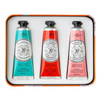 La Chatelaine Hand Cream Trio Tin, Gifts for Mom, Natural Hand Lotion Gift Set, Made in France 20% Organic Shea Butter (Gardenia, Cinnamon Orange, Passion Fruit or Orange, Oud Rose) 3 x 1 fl. oz