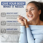 Biotin with Hyaluronic Acid, Keratin, and Collagen Supplements - Hair Growth Vitamins for Women, Healthy Nails and Skin, B1, B2, B3, B6, B7 Complex, USA (120 Capsules)
