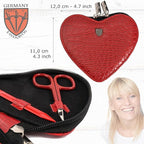 3 Swords Germany - brand quality 5 piece manicure pedicure grooming kit set for professional finger & toe nail care tweezers file clipper fashion leather case in gift box, Made by 3 Swords (17719)