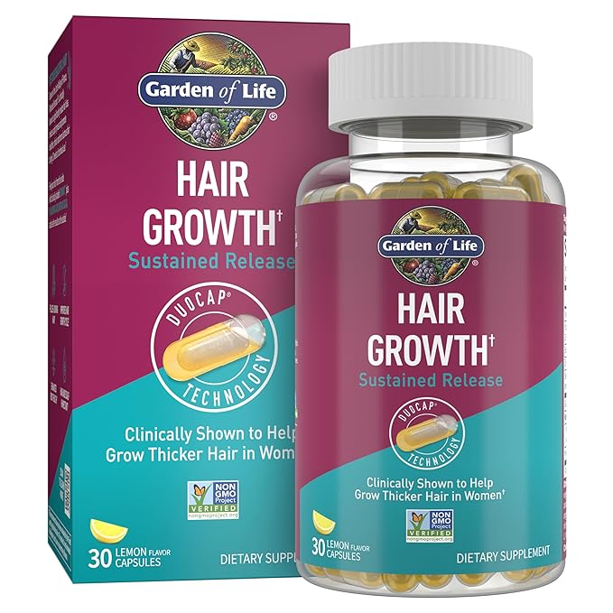 Garden of Life Hair Growth DuoCaps for Women and Men, 30ct