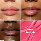 e.l.f. Glow Reviver Plumping Lip Oil, Tinted Lip Plumper For A High-Shine, Plump Finish, Infused With Jojoba Oil, Vegan & Cruelty-Free, Burst Bubble