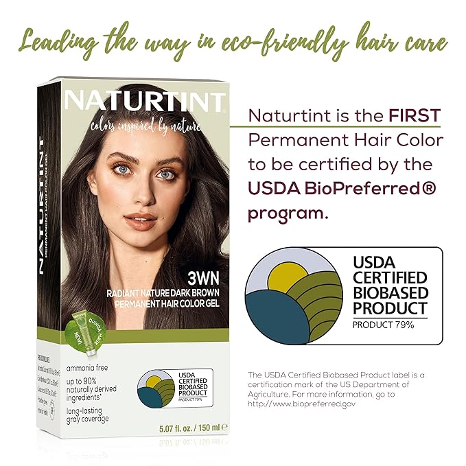 Naturtint 3WN Radiant Nature Dark Brown Permanent Hair Color (Pack of 1), Ammonia Free, Vegan, Cruelty Free, up to 100% Gray Coverage, Long Lasting Results (Packaging may vary)