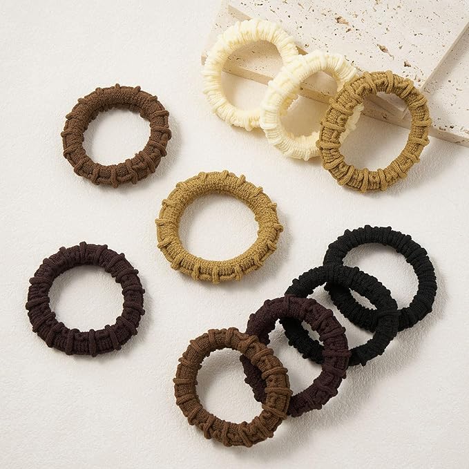10 Pcs No Damage Hair Ties Thick Hair Elastic Rubber Bands Hair Accessories Scrunchies Seamless for Women