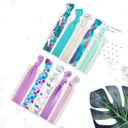 79STYLE 50pcs Elastic Hair Ties No Crease Ouchless Cute Print Ribbon Ponytail Holders Braid Soft Fabric Yoga Twist Cute Hair Ties Hair Accessories Hand Knotted Fold Over Solid Colors (50