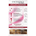 L'Oreal Paris Excellence Crème Permanent Hair Dye, Triple Care Hair Color with Pro-Keratine Complex for 100% Gray Hair Coverage, 6G Light Golden Brown, 1 Kit