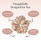 Kitsch Satin Scrunchies For Women - Softer Than Silk Scrunchies, No Crease Hair Ties, Soft Hair Accessories - Perfect For Day And Night Hairstyles | Ideal Gifts for Women - 1pc, Champagne