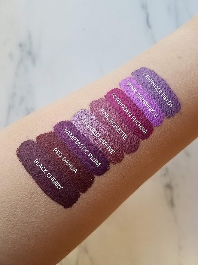 Aromi Black Cherry Matte Liquid Lipstick, Dark Plum Maroon Lip Color, Vegan and Cruelty-free, Long-Lasting Lipstick, Handmade (Black Cherry)