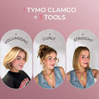 TYMO Cordless Mini Flat Iron for Short Hair, Portable 0.65 Inch Curling Iron for Travel, Hair Straightener and Curler 2 in 1, Ceramic Small Pencil Flat Iron with Curved, Dual Voltage, Pink