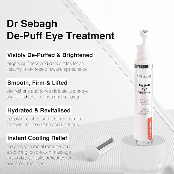 Dr Sebagh De-Puff Eye Cream (0.51 fl oz) - Award-Winning Eyecream for Dark Circles & Puffiness - Under Eye Moisturizer & Under Eye Plumper - Anti-Fatigue Hollow Eyes Treatment for All Skin Types