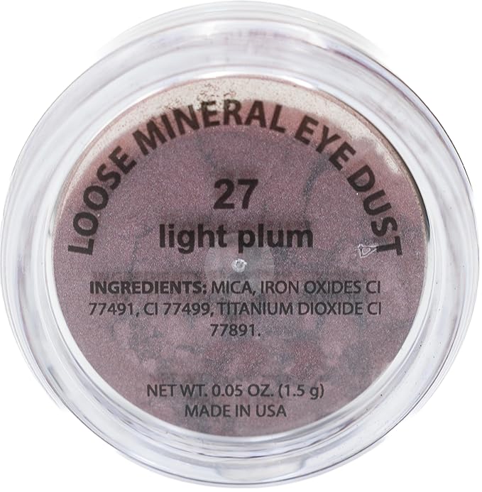 Light Purple Plum Loose Powder Mineral Glitter Single Eyeshadow Dust Pigment Jar Pot, Talc & Paraben Free, No Animal Testing & Cruelty Free