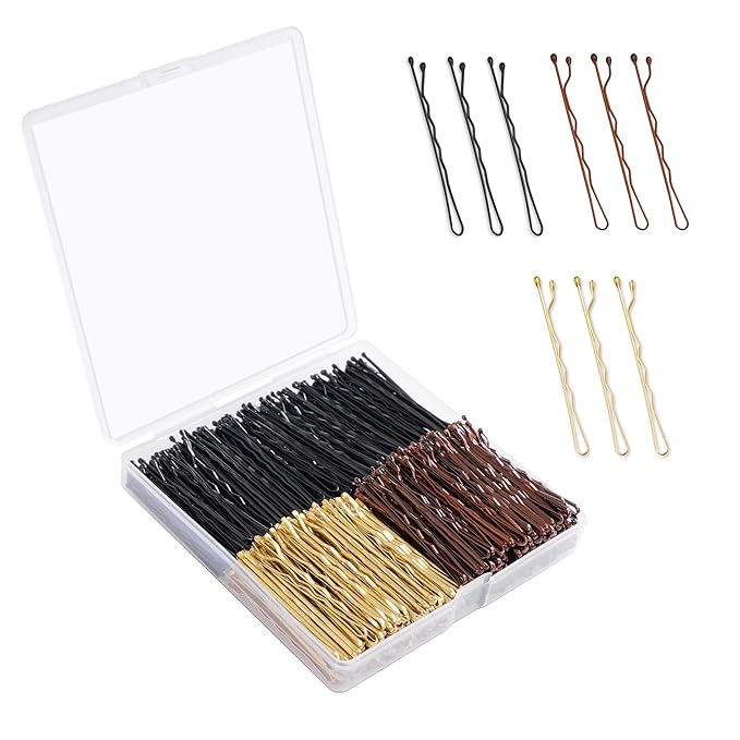 Bobby Pins 360 Pcs Brown Blonde Black Hair, 2 Inch Premium Secure Hold, Bulk with Storage Box, Women & Girls Styling