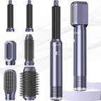 6 in 1 Hair Dryer Brush, Detachable Air Styler, 3 Heat Settings Blow Dryer Brush Frizz-Free Volumizing, Straightening, Curling ALCI Safety Plug for Travel & Home Styling (Blue-Pink)