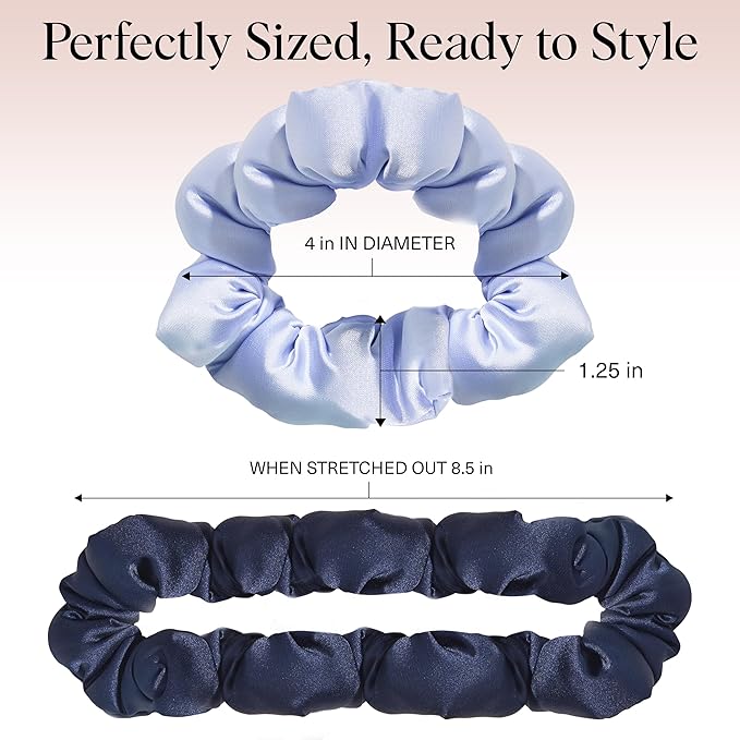 Kitsch Scrunchies for Women - No Crease Hair Ties No Damage | Soft Polyester Scrunchies for All Hair Types | Stylish & Comfortable, For Ponytails & Buns | Ideal Gifts for Women - Garden Bouquet, 3pcs