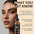 Sunless Tanning Drops for Water & Beverages – Oral Tanning Supplement, Natural Sunkissed Glow for Face & Body, Vegan & Safe, No Sun Required, Watermelon Flavor (2.02 fl.oz)
