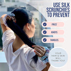 Blissy Silk Scrunchies (3 Pack) - 100% Pure Mulberry Silk - 22 Momme 6A High-Grade Fibers Scrunchie for Straight & Curly Hair - Preventing Breakage, Tangling, & Creasing (Tie Dye Skinny)