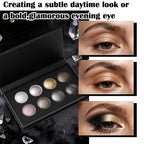 UCANBE 8 Color High-Intensity Baked Shimmer Eyeshadow Palette - Metallic Diamond-Like Shimmer, Highly Pigmented, Smooth & Blendable Formula for Dramatic & Radiant Eye Makeup (03 All Metallic)