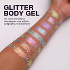 LANGMANNI 8 Colors Face & Body Glitter Palette - Holographic Changing Sparkling Mermaid Sequins for Women Girls Music Festival Party Rave Makeup(#A)