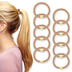Hair Ties No Damage - 10PCS Ponytail Holders - Elastic Hair Ties for Thick Hair - Braided Hair Bands for Women Girls's Hair - Khaki