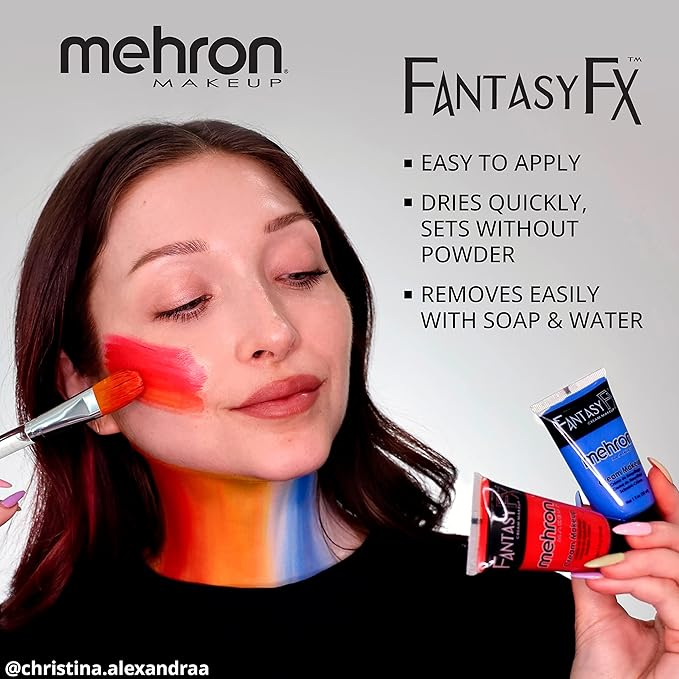 Mehron Makeup Fantasy FX Cream Makeup | Water Based | Halloween | Gold Face & Body Paint For Adults 1 fl oz (30ml) (Gold)