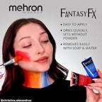 Mehron Makeup Fantasy FX Cream Makeup | Water Based | Halloween | Blue Face & Body Paint For Adults 1 fl oz (30ml) (Blue)