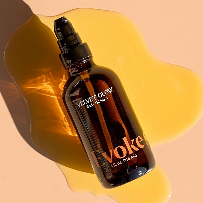 Plant Therapy Evoke Velvet Glow Body Oil 4 oz Ultra Hydrating & Quick Absorption for Silky Soft Skin, Enriched with Squalane, Argan, and Vitamin E, Luxurious All Natural Scent