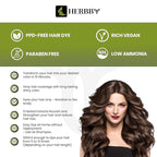 HERBBY Hair Color Shampoo for Gray Hair Coverage&Color Transform with 9 Herbal Extracts –Long Lasting(6-8 Weeks),Shiny,Evenly Colored,Instant Hair Dye Shampoo&Conditioner, 500 Ml (DARK BROWN COLOR)