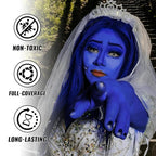 Blue Oil Based Face Body Paint Stick, Non-toxic Full-coverage Face Painting for SFX Cosplay Halloween SFX Mystique Smurf Clown Makeup Avatar, Waterproof Cream Blue Body Painting for Adults