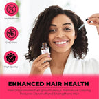 Hair Growth Oil - Ginger Scented, Pink, Unisex Adult, Promotes Thick Long Hair Growth, Suitable For All Hair Types, Vegan & Cruelty-Free